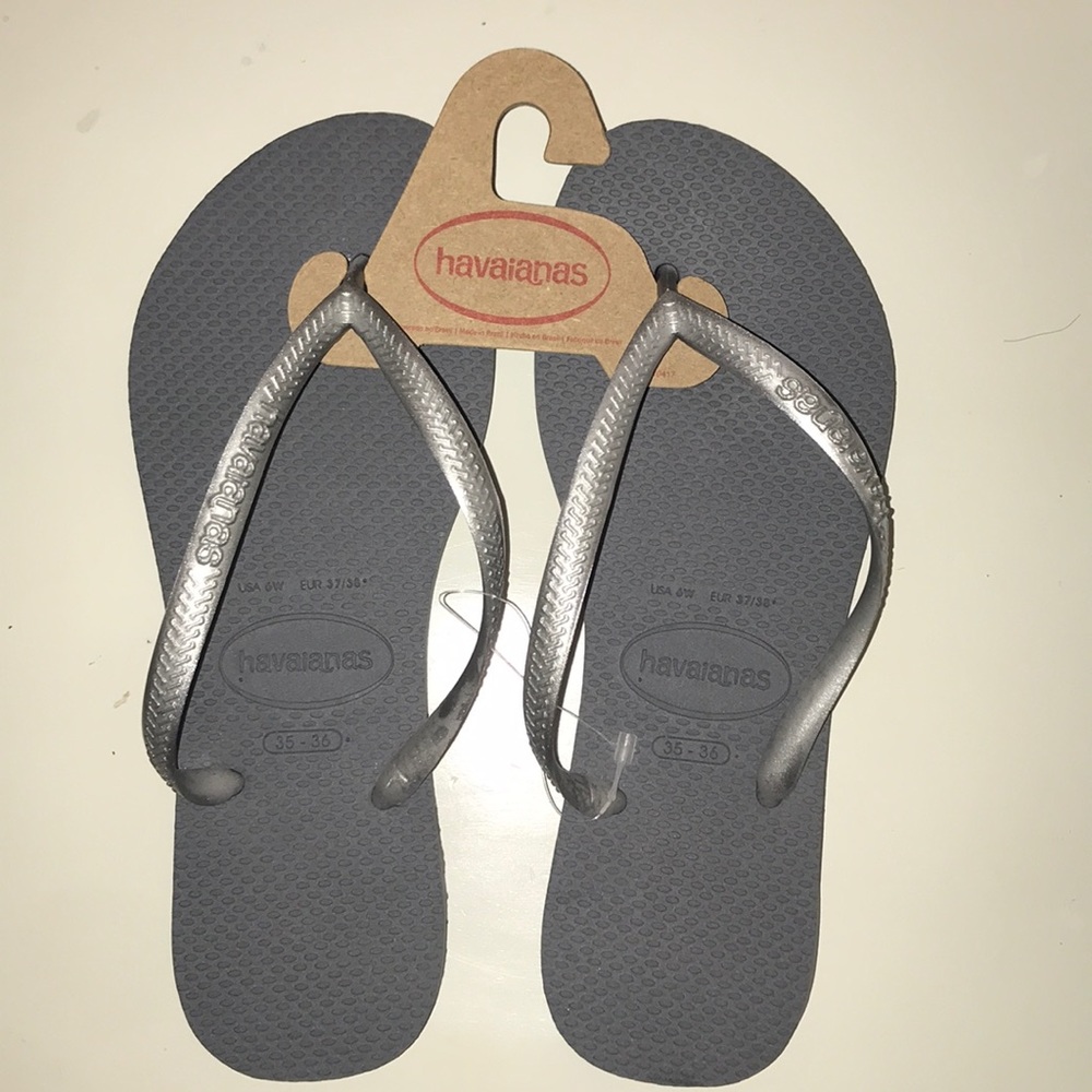 Havaianas Silver Flip Flops